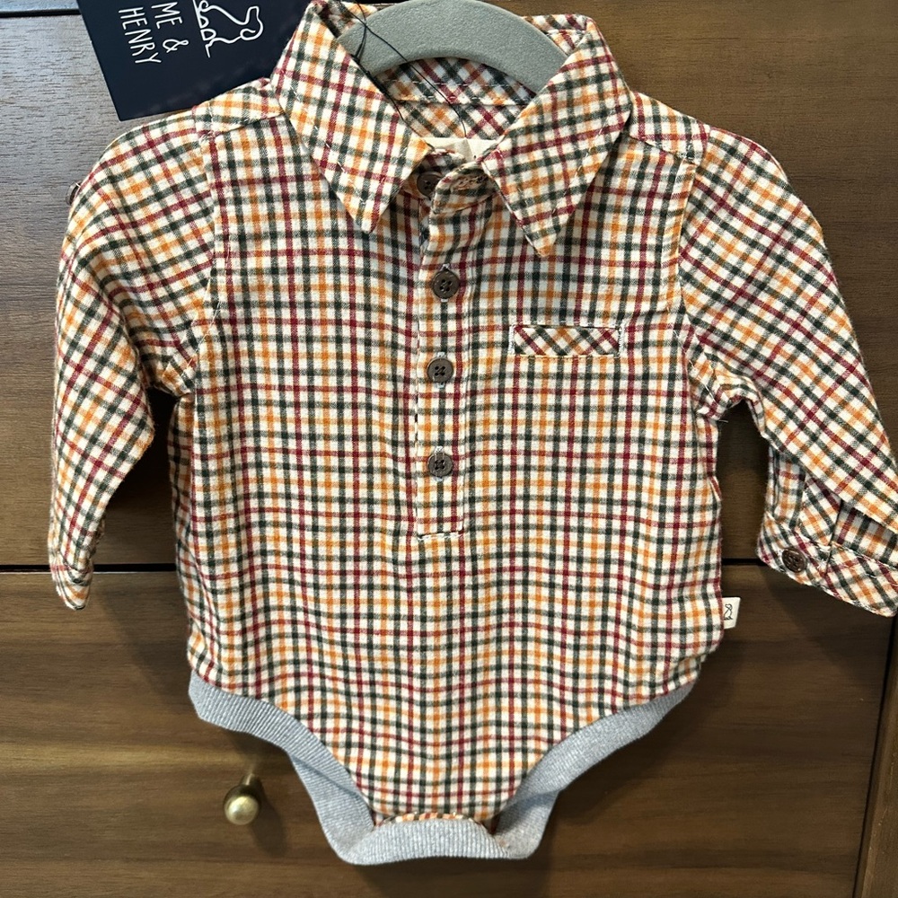 Me and Henry Baby Boy Dress Shirt- 0/3 M tags on